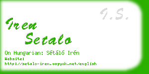 iren setalo business card