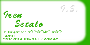 iren setalo business card
